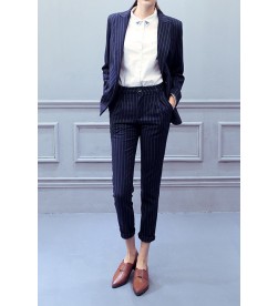 Blue Striped Two-Piece Suit