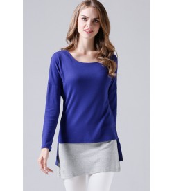 Blue Asymmetrical Hem Tunic