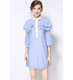 Blue Striped Flounce Tunic