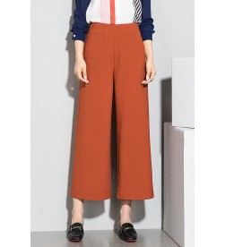 Dark Orange Ankle Wide Leg Pants
